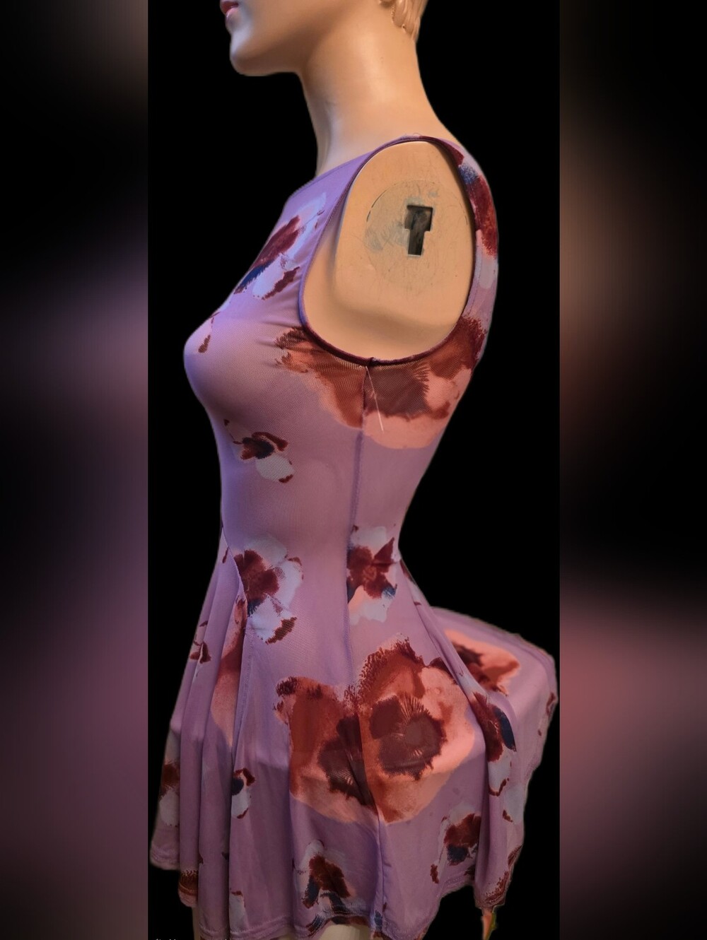 Free People Lavender Floral Peplum Mini Dress - Picture 8 of 8